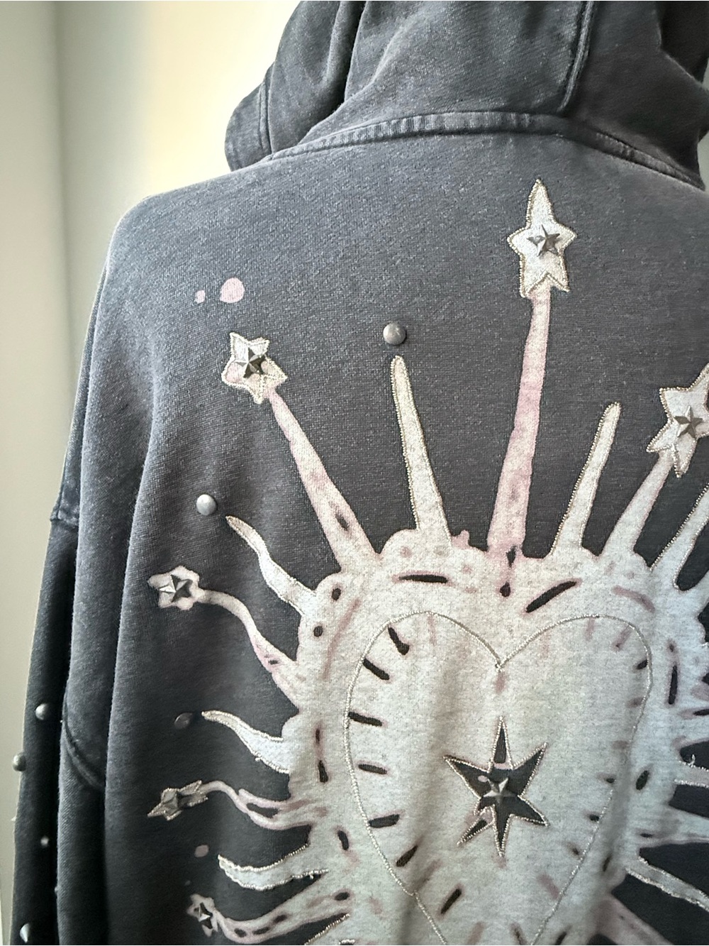 Free People Royal Heart Hooded Sweatshirt NWOT - Picture 7 of 13